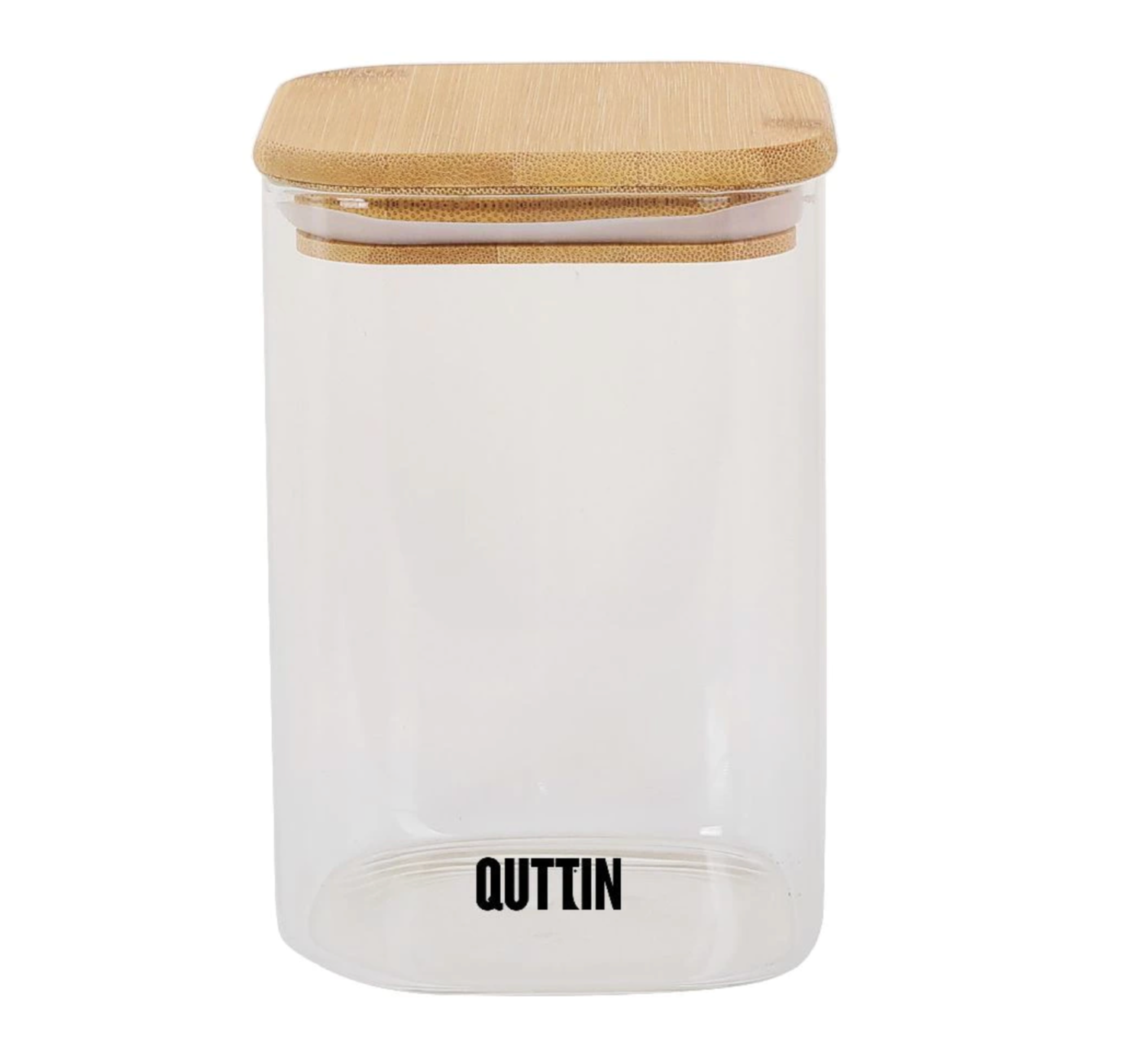 Voorraadpot algemeen (Glas/Bamboe) 10x16cm